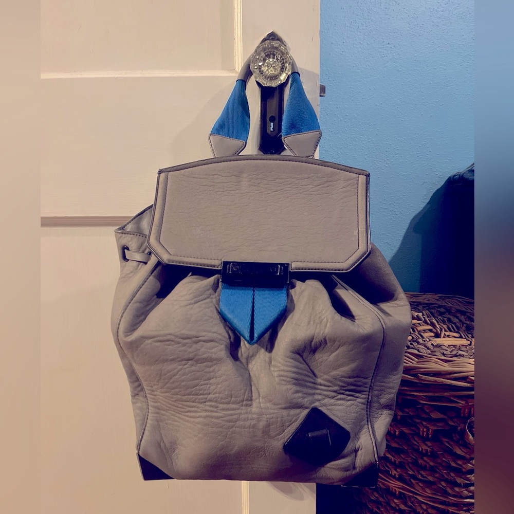 Rare: Grey & Blue Alexander Wang Prisma Skeletal Leather Backpack